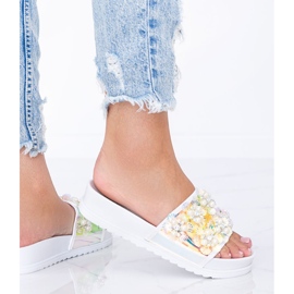 Chinelos holográficos brancos Roma 1