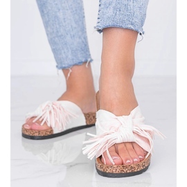 Chinelos bege na sola de cortiça Crys 1