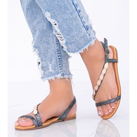 Sandálias holográficas femininas Black Moon preto 1