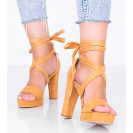 Sandálias de camelo com cadarço Ginny marrom 1