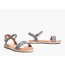 Sandálias femininas pretas e prateadas da Baleria preto prata 1