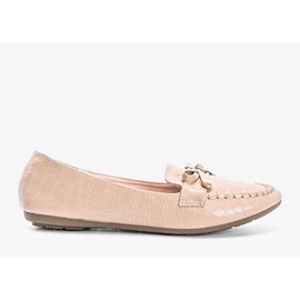 Mocassins bege com motivo de pele de crocodilo Miriam 1