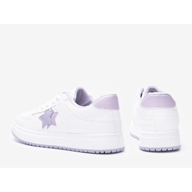 Tênis branco e roxo com estrelas Polja tolet 1