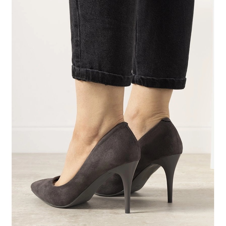 Gray sapatos no calcanhar de Eliana cinza 1