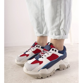 Tênis azul marinho com sola alta Omerta branco 1