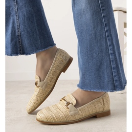 Mocassins trançados bege com fivela Leone 1 Mocassins trançados bege com fivela Leone 1