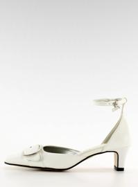 Bombas com fivela 39696-1 branca marrom 1