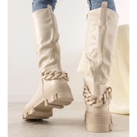 Botas bege com corrente Conny 1