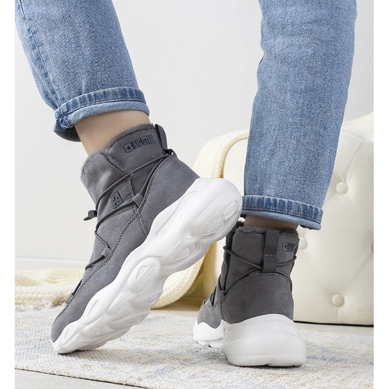 Botas de neve cinza elegantes da Big Star para mulheres Marrero 2