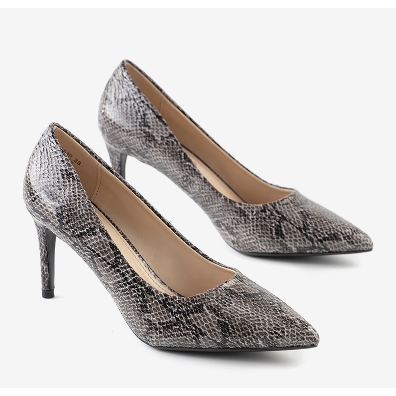 BM Sapatos pretos no padrão de pele de cobra Nickle 1