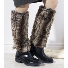 Botas de chuva azul escuro com pele Melgar castanho 1