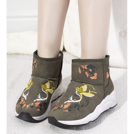 Jamil bordou botas de neve verdes 1