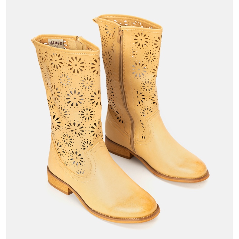 Botas de criança bege chaleira amarelo 1