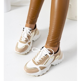 Tênis Gordani rosa com apliques metálicos bege 1