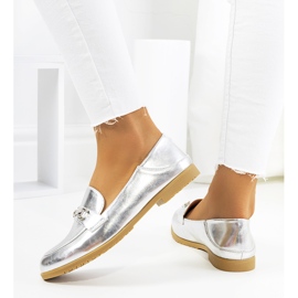 Mocassim Silver Aniria com salto baixo prata 1