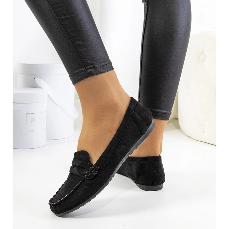 Mocassins Nieves para mulheres negras preto 1