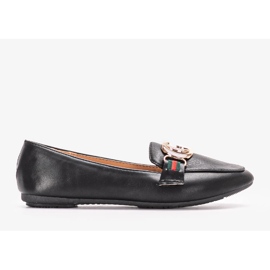 Mocassim preto com fivela Dreyer dourada 1