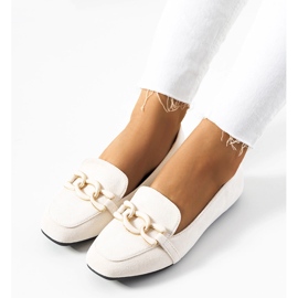 Mocassins bege com bico quadrado da Hattie 1 Mocassins bege com bico quadrado da Hattie 1