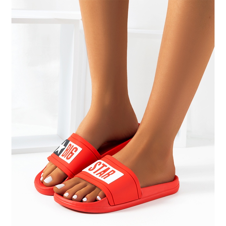 Chinelos femininos Big Star DD274A267 vermelhos 1