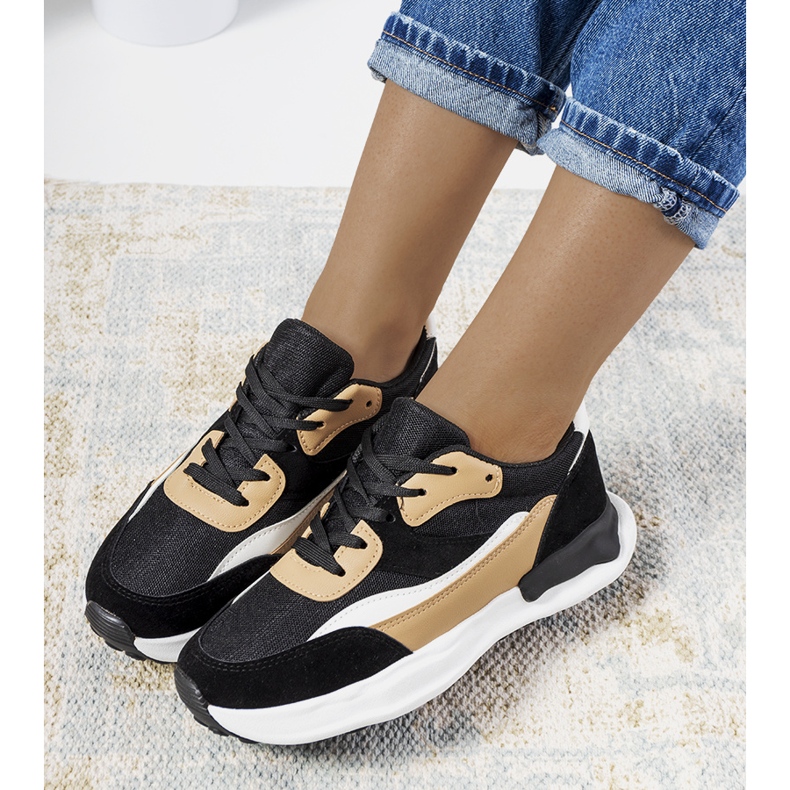 Tênis feminino Pagnotto preto bege 1