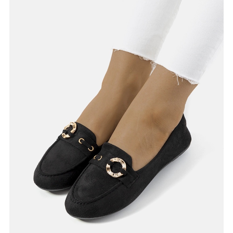 Mocassins para mulheres negras de Leila preto 1