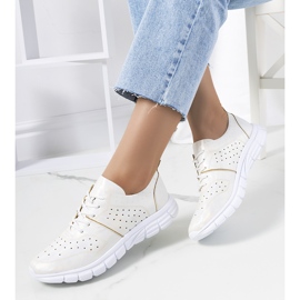 Enid sapatilhas holográficas brancas bege 1