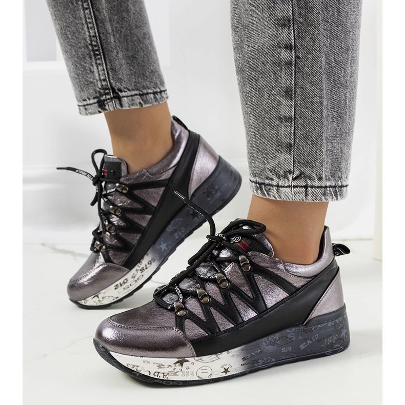 Tênis ballard cinza metalizado prata 1