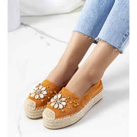 Alpargatas marrons na sola grossa da Mrs Nicki castanho amarelo 1