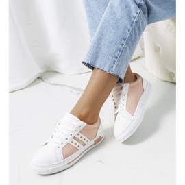 Tênis rosa com tachas Luus branco 1