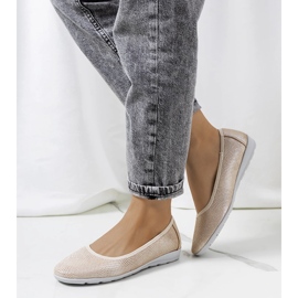 Bailarinas Elmas de couro bege 1