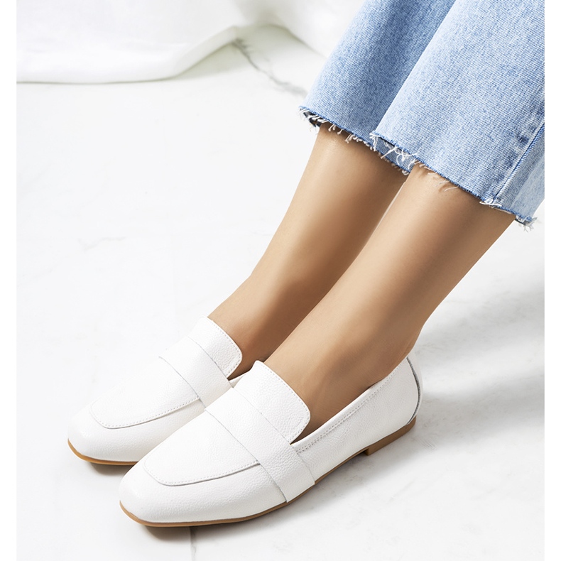 Sapatos femininos de couro branco Maple 1