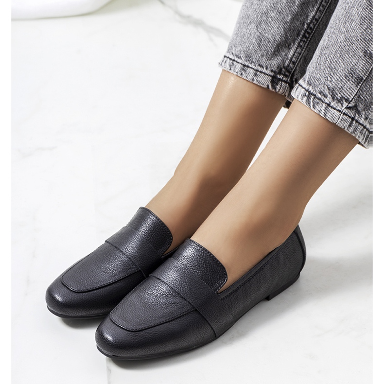 Sapatos de mulher Maple de pele preta preto 1