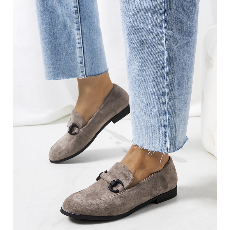 Sapato cinza de couro Talisa 1