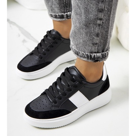 Sapatilhas pretas de mulher de Ontário preto prata 1