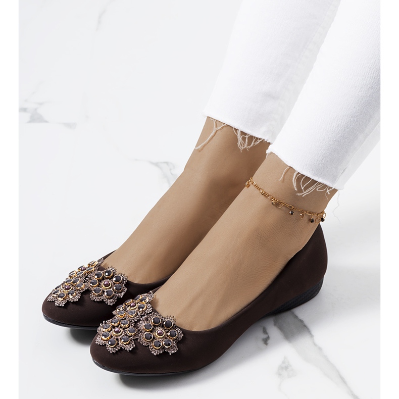 Bailarinas de senhora castanhas Rolla marrom 1