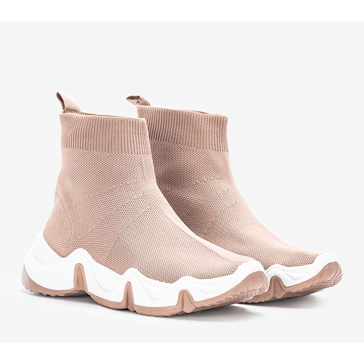 Terica Tênis cano alto marrom bege 1