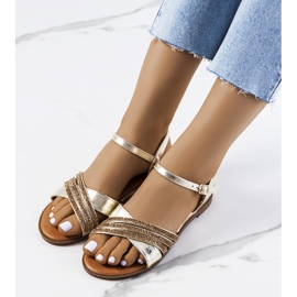 Sandálias de strass Gold Parade dourado 1