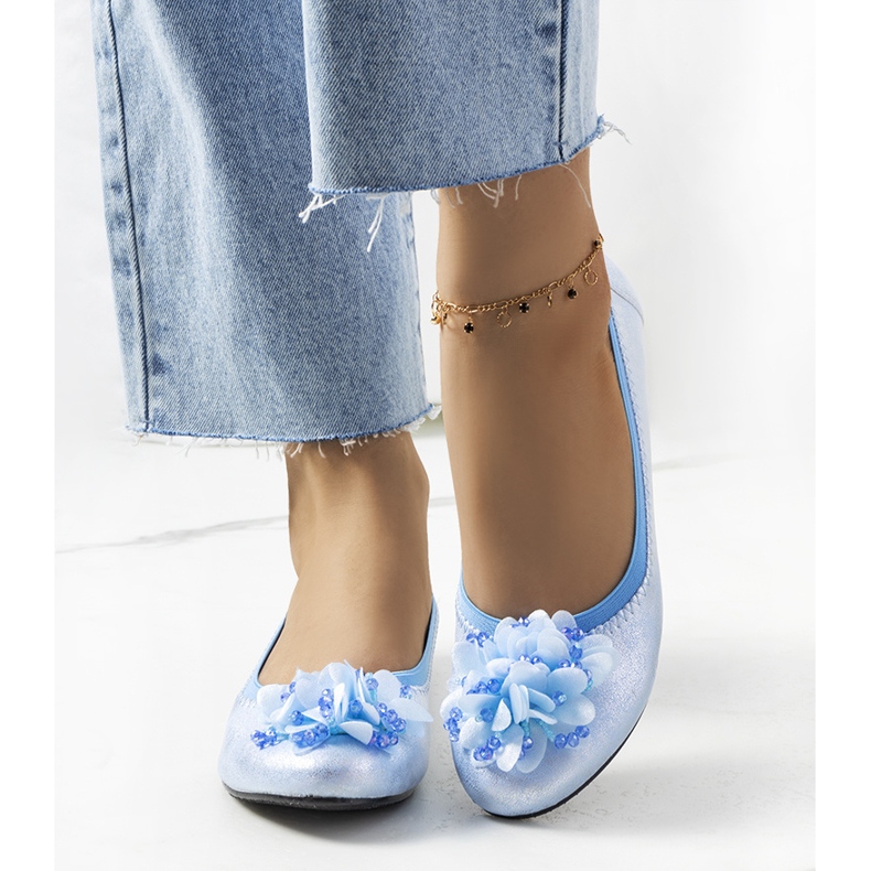 Bailarinas duff metalizadas azuis azul 1