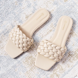 Sandália salto baixo bege D'Adda 1