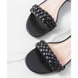 Sandálias pretas no poste Margo preto 1