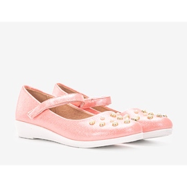 Bailarinas infantil rosa com pérolas Silva 1