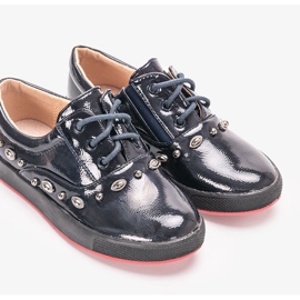 Bailarinas lacadas em azul marinho Fatna para crianças 1