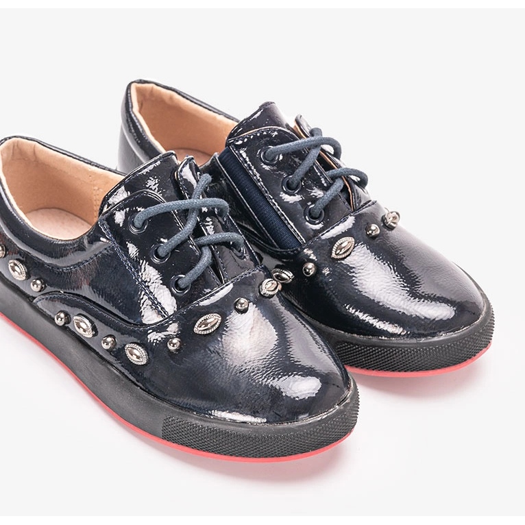 Bailarinas lacadas em azul marinho Fatna para crianças 1