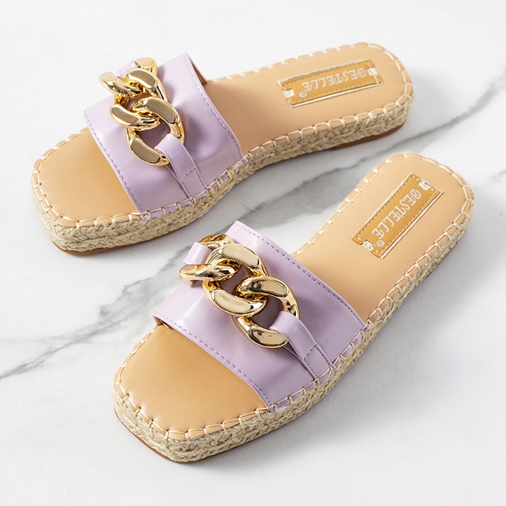 Chinelos roxos do Cairo com corrente tolet 1