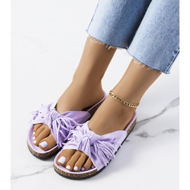 Chinelos com franjas Purple Laderies tolet 1