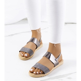 Laval sandálias prateadas de mulher prata 1 Laval sandálias prateadas de mulher prata 1