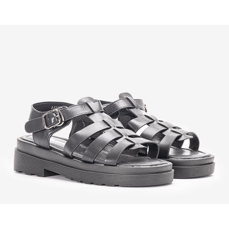 Sandálias femininas negras Bradam preto 1