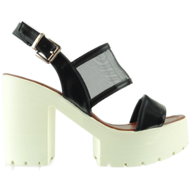 Sandálias de sola alta LX03 Preto 1