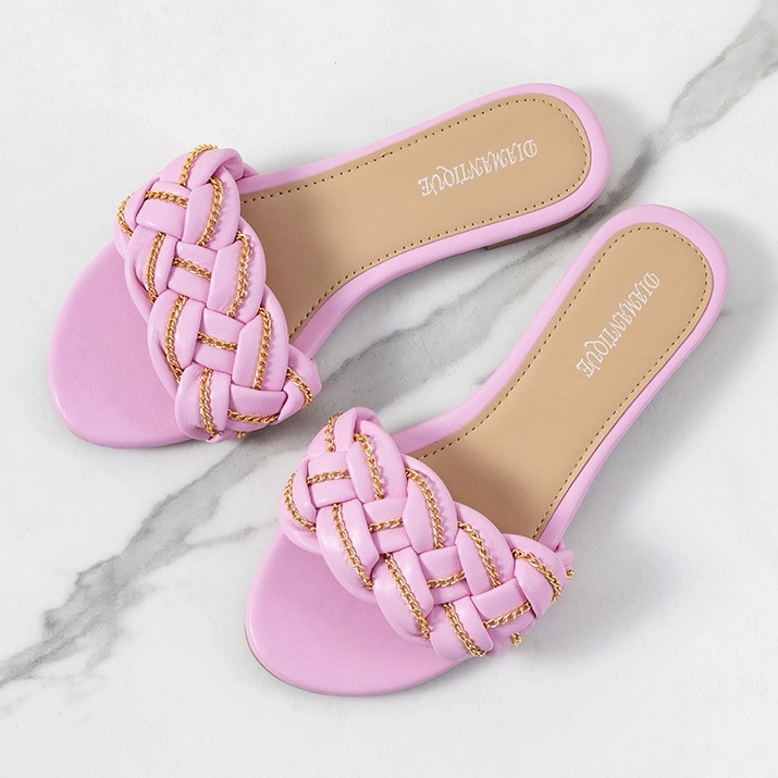 Chinelos Correra cor-de-rosa elegantes 1