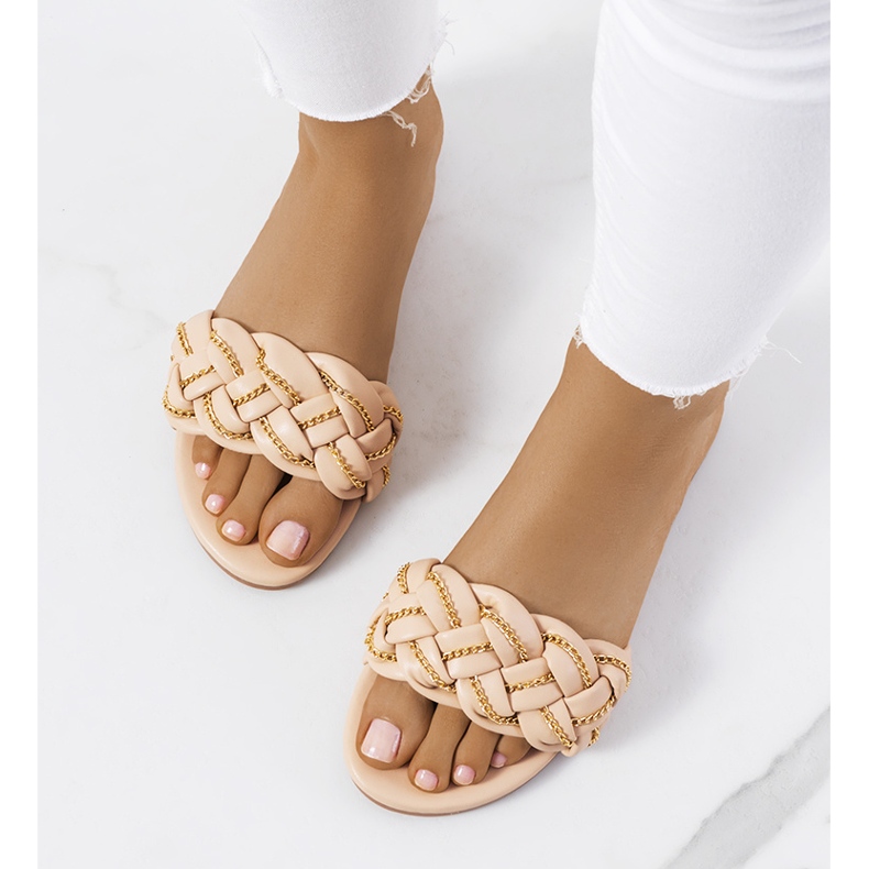 BM Chinelos Correra bege elegantes 1